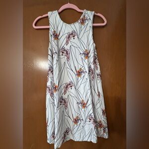 Fighting Eel White Floral Kids Dress